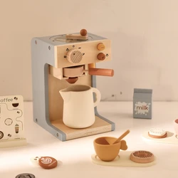 Baby Wooden Kitchen Pretend Play Toy Simulation Wooden Coffee machine Baby Early Learning Educational Toys Child's Holiday Gift