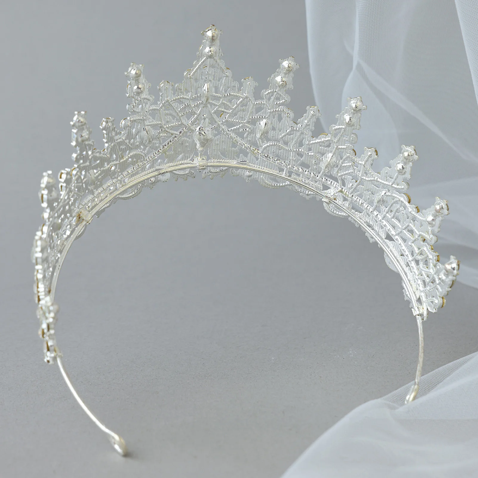 Bridal Headpiece Sparkling Rhinestone Crown for Wedding Ceremony Alloy Crystal Hair Jewelry Elegant Princess Party Accessory view 4