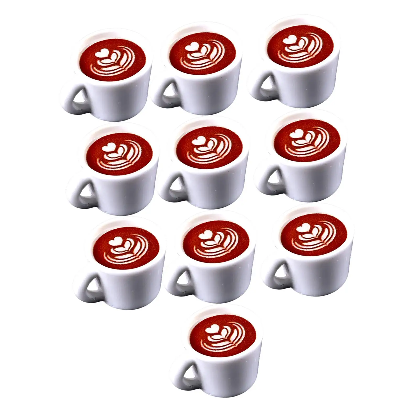 Casa de bonecas em miniatura café latte resina brinquedo copo com padrão flor para 1 12 escala cozinha jogar decoração