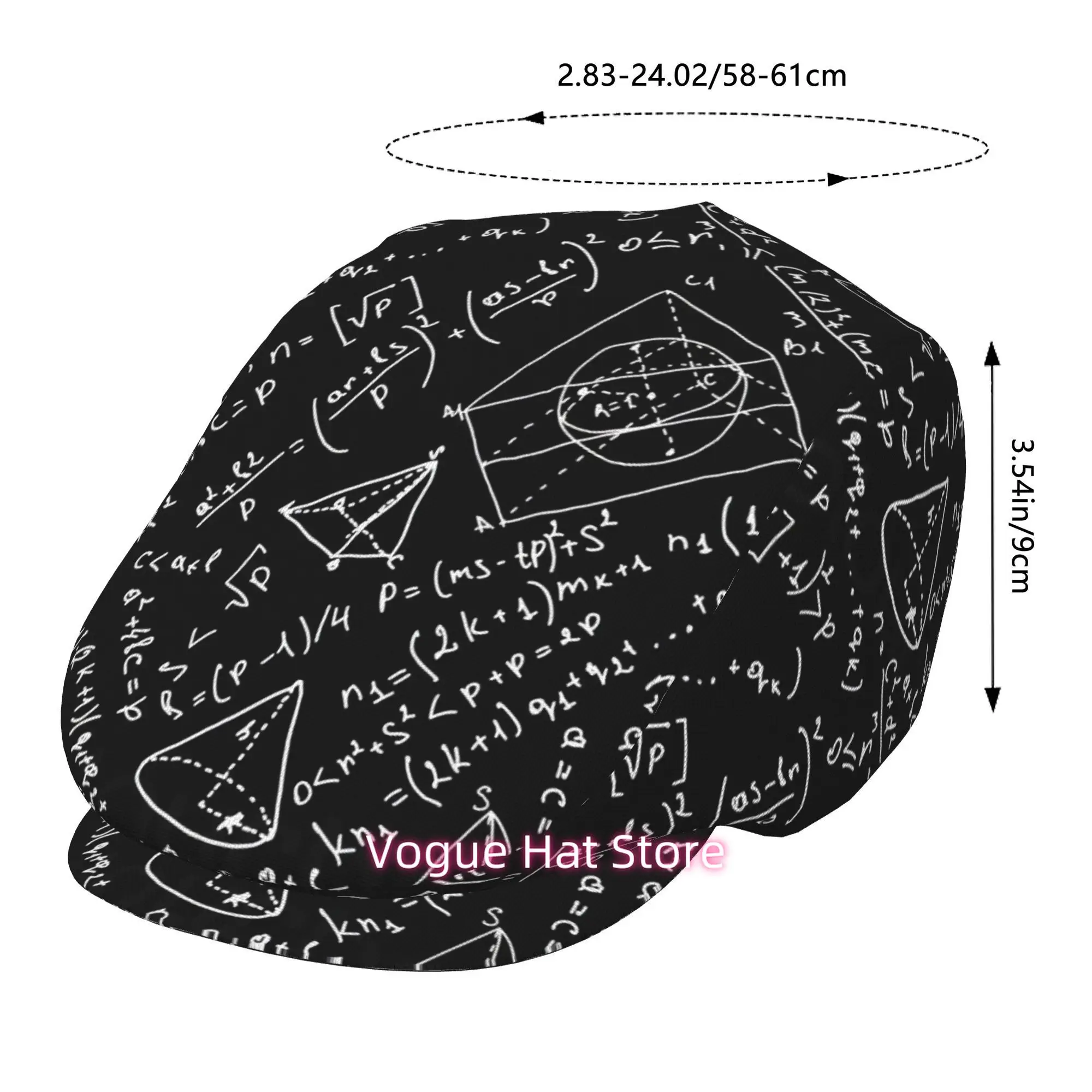 1pc Rhapsody of Mathematical Geometry for all-Over Printed Beret, Retro Newsboy Cap, Unisex, a Must-Have Fashion Accessory for O