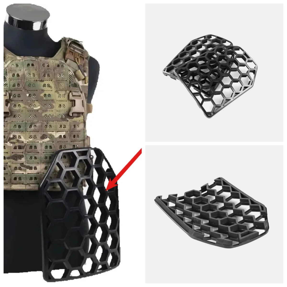 

2PCS ASPC SAPI M Ventilated Honeycomb Plates Tactical Vest Liner Insert Breathable Lightweight Outdoor Gear