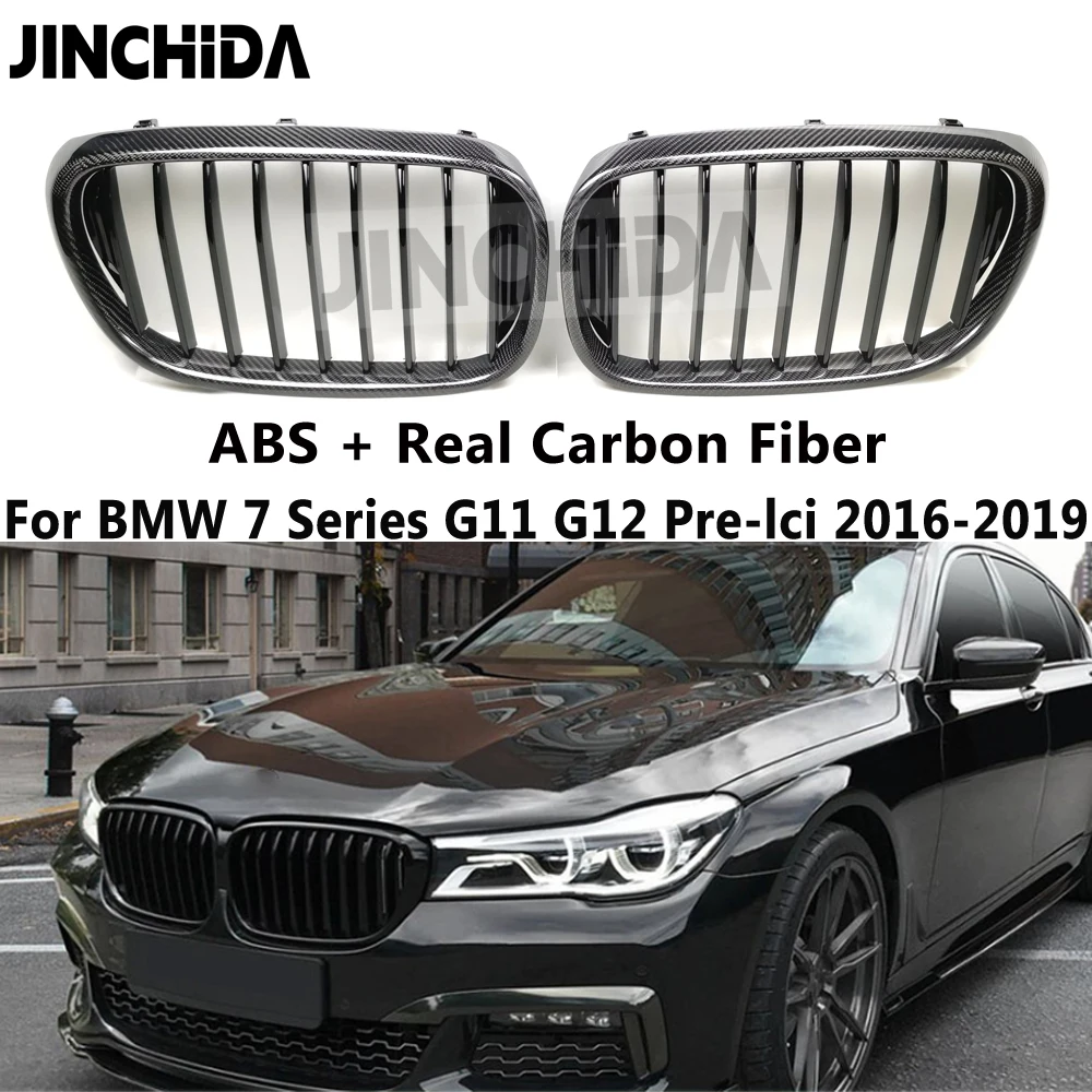 G11 Решетка переднего бампера из настоящего углеродного волокна, глянцевая черная решетка для BMW 7 серии G11 G12 740i 730i 750i Pre-LCI 2016 2017 2018 2019 G11 Решетка переднего бампера из настоящего углеродного волокна, глянцевая черная решетка для BMW 7 серии G11 G12 740i 730i 750i Pre-LCI 2016 2017 2018 2019