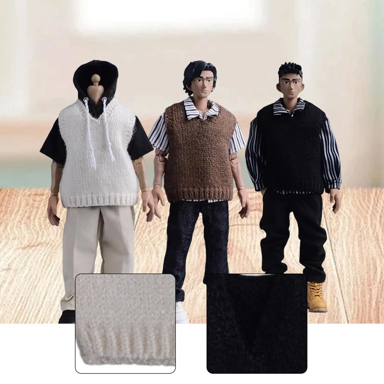ニットノースリーブベスト 1 12 アクションフィギュア服ミニチュア男性ファッションドレスアップ 6 インチ男性モデル人形用