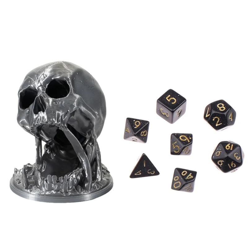 

ABEZ Череп Dice Tower 3D-печатные игральные кости DND Rolling Tower Набор кубиков в комплекте Настольная ролевая игра Игральные кости Роликовая башня