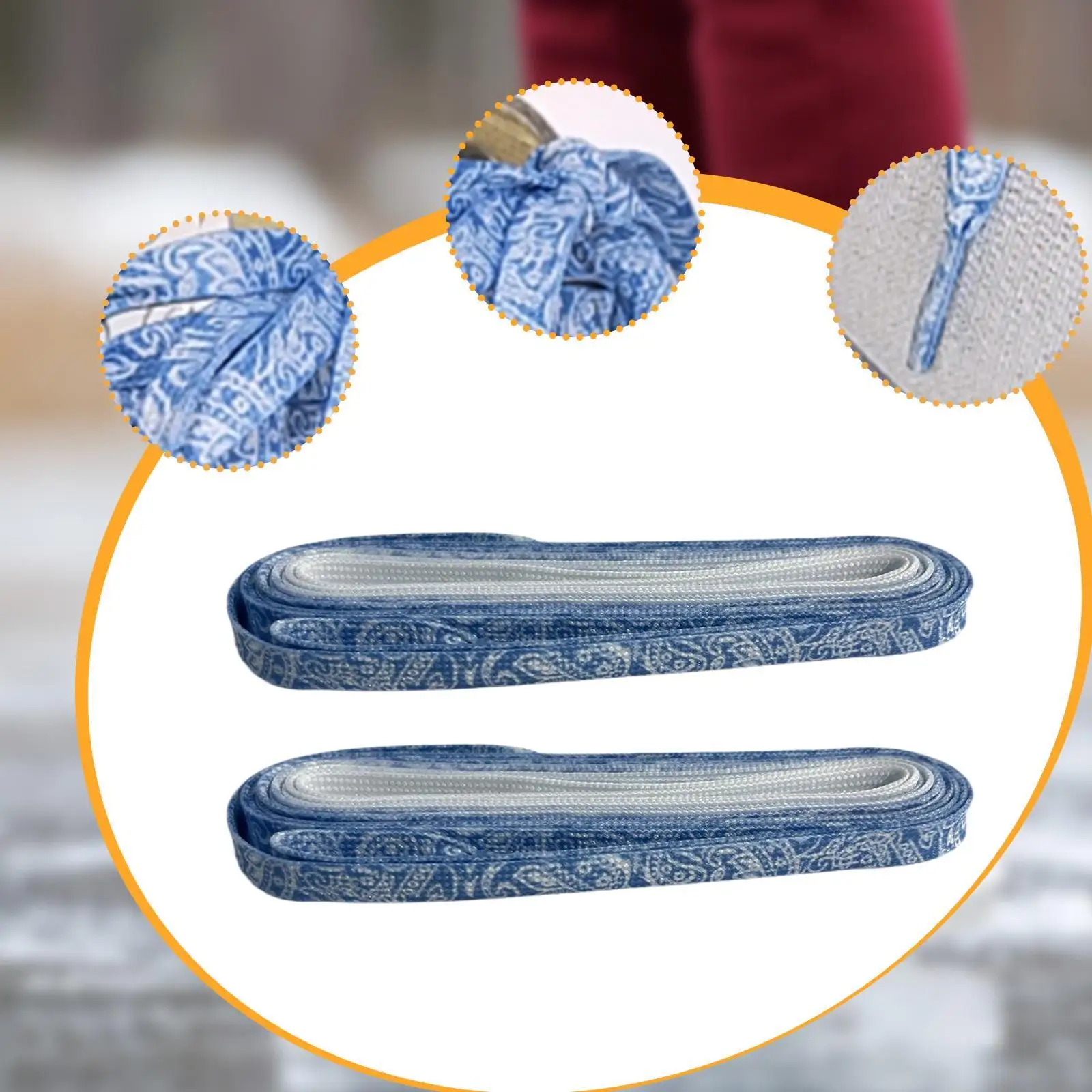 

Противоскользящие шнурки для хоккейных коньков для соревнований по тренировке на открытом воздухе Прочные шнурки для обуви для коньков с усиленными насадками