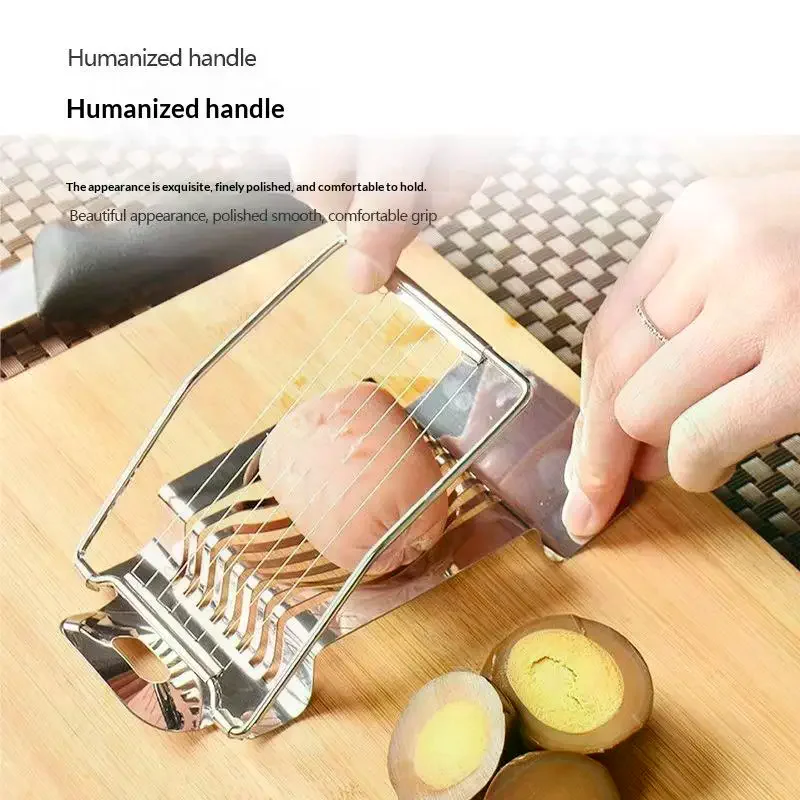 Egg Cutter Stainless Steel Multifunctional Manual Fancy Slicer Luncheon Meat Fruit Vegetable Household No Smash Neat Cut