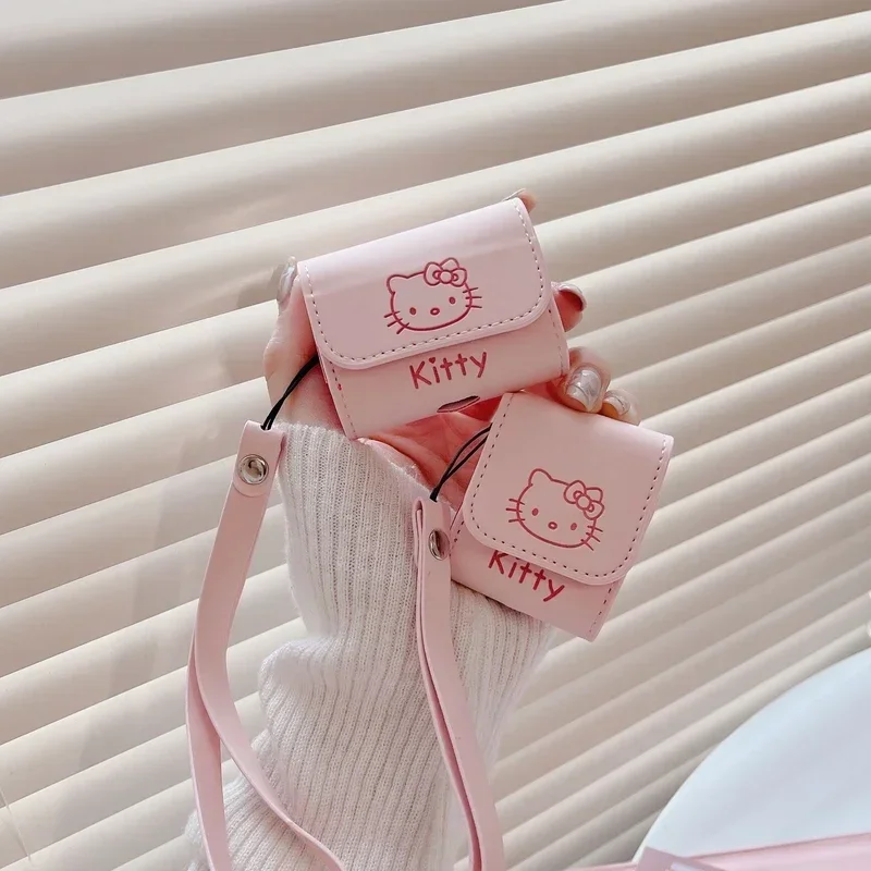 Cute Cartoon Sanrio Hello Kitty Leather Bag Earphone Case For AirPods 1 2 3 2021 Pro Wireless Bluetooth Headset Headphone Bag