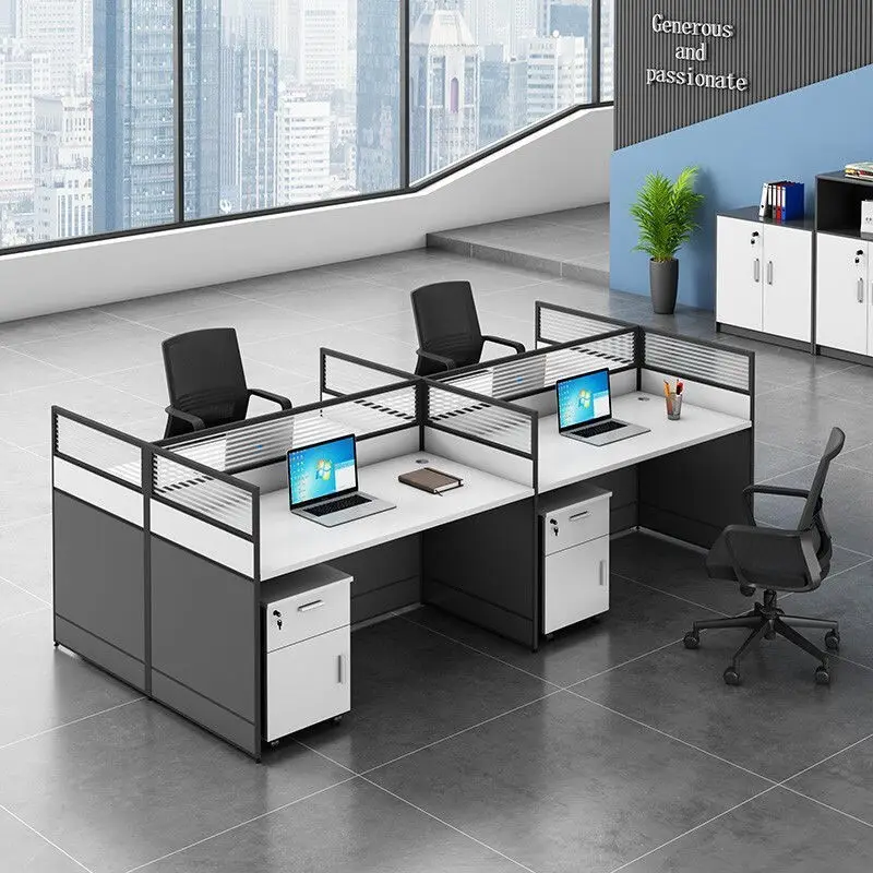 Staff desk simple table and chair combination four people six people staff screen computer table partition card seat station