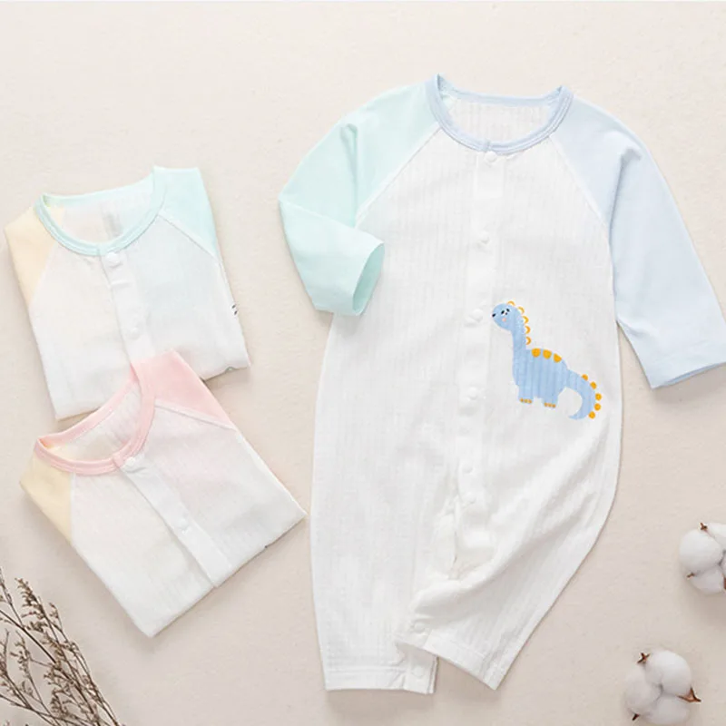 

Baby clothes summer thin section crawling Romper Girl Boy onesie pajamas newborn cotton long-sleeved air-conditioning clothing