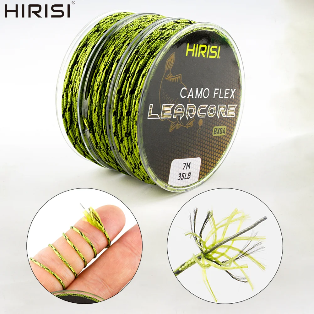 Hirisi BX04 2 Stück 7M 35LB Camo Leadcore Geflochtene Schnur für Hair Rig Herstellung Karpfenangelzubehör – Detail 1