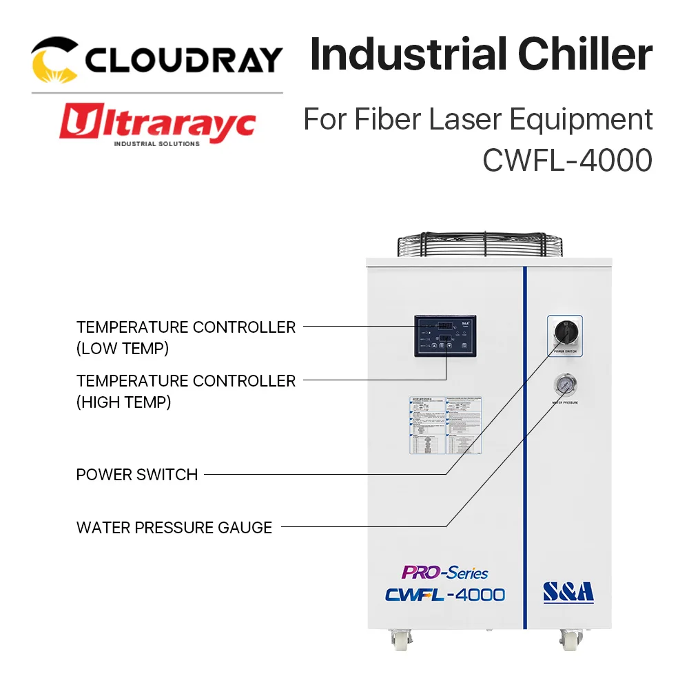 産業用空気水チラーレーザーカッター、ultrarayc s & ファイバーレーザー彫刻切断機用CWFL-4000シリーズ、CWFL-4000