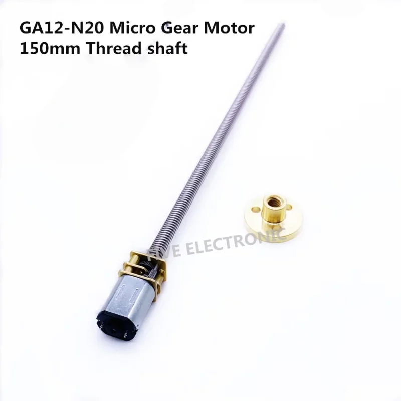 GA12-N20 Micro Gear DC Motor 150mm Thread Screw Shaft with a Free Coupling for Robot DIY Model Pushrod