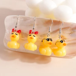 Aihua Cute Cartoon Animal Earrings Set Bowknot Sunglasses Duck Earring for Women Girls Trendy Jewelry Sets