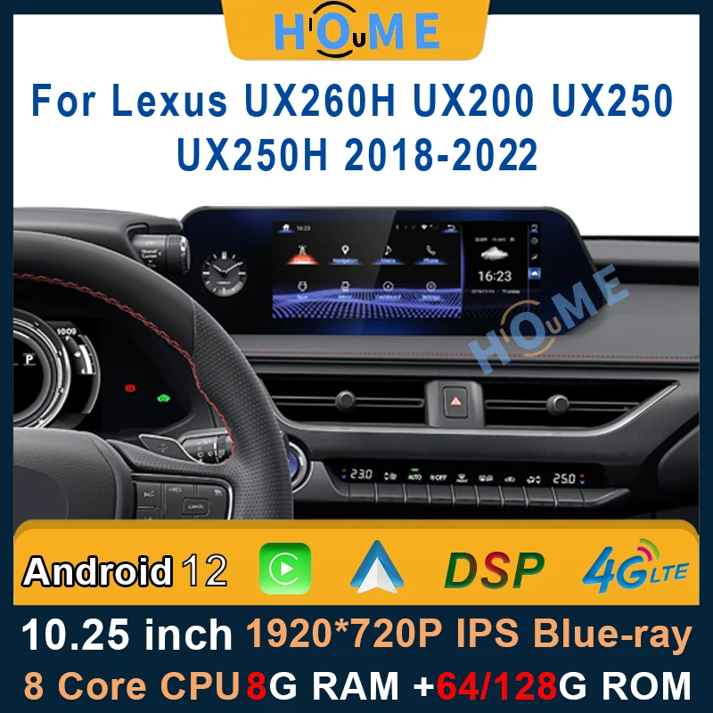 

Car Radio GPS Navigation Multimedia Player CarPlay Autoradio Stereo Android 12 8+128G For Lexus UX ZA10 UX200 UX250h 2018-2021