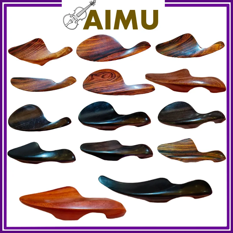 4/4 Violin Chinrest Ebony Rosewood Fiddle Chin Rest Dalbergia retusa Wood Violin Parts Accessories Replacements