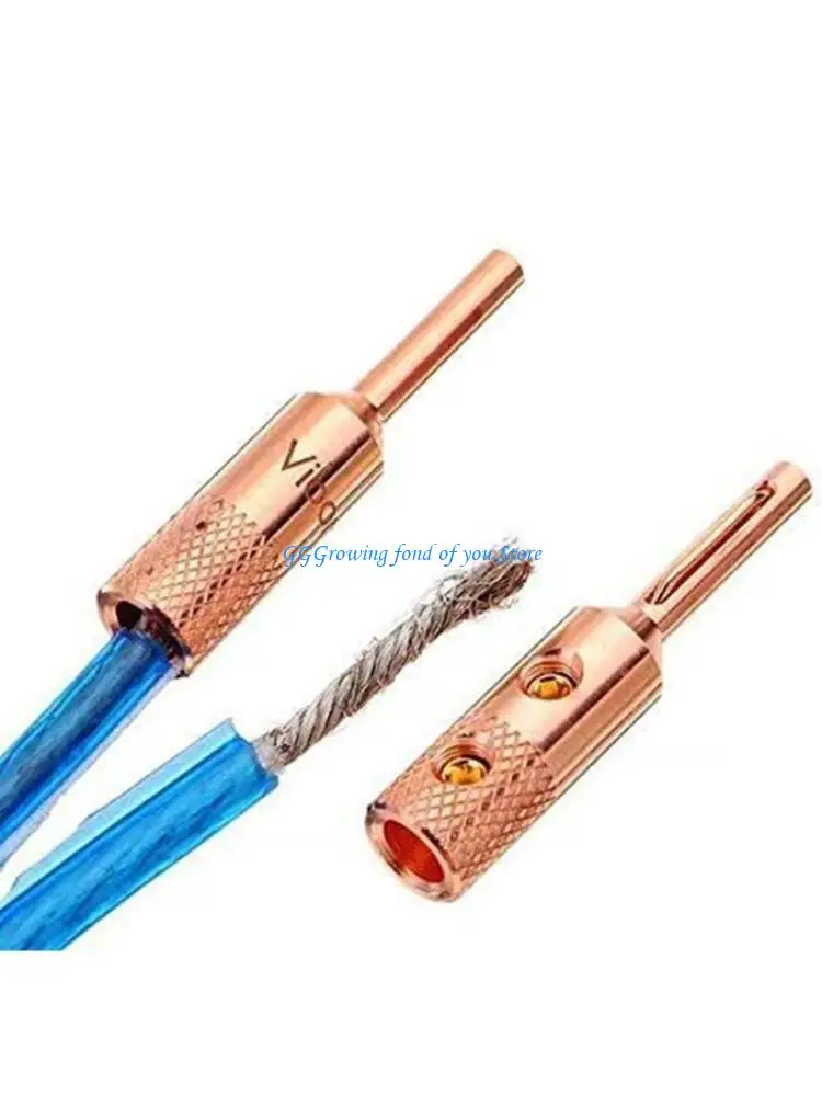 

H9EB 4 Pack Banana Plugs Wire Connector Plug Screw Lock Amplifiers Screws Gold