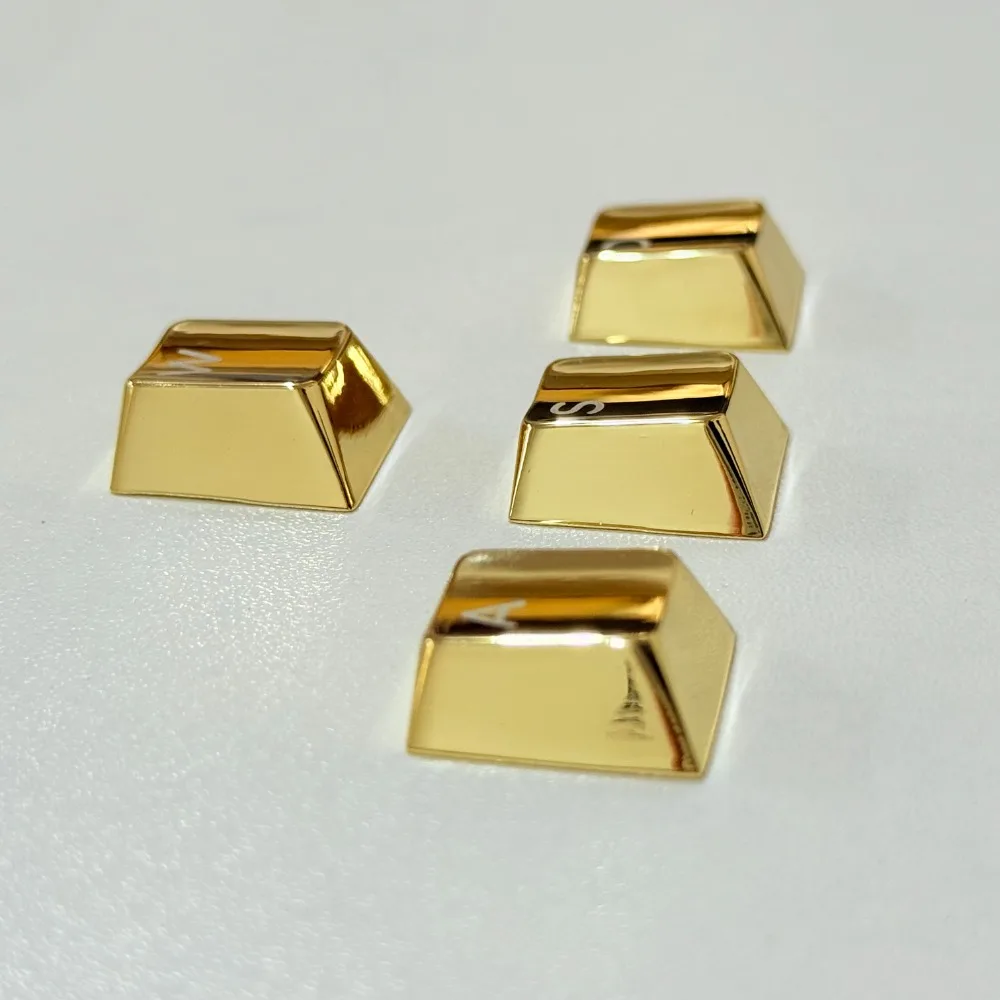 Keycap Logam Aluminium Spacebar 6.25U ESC 1U Keycap Emas Perak WASD Tombol Arah Keycap Keyboard Mekanik Aksesori Game Hadiah