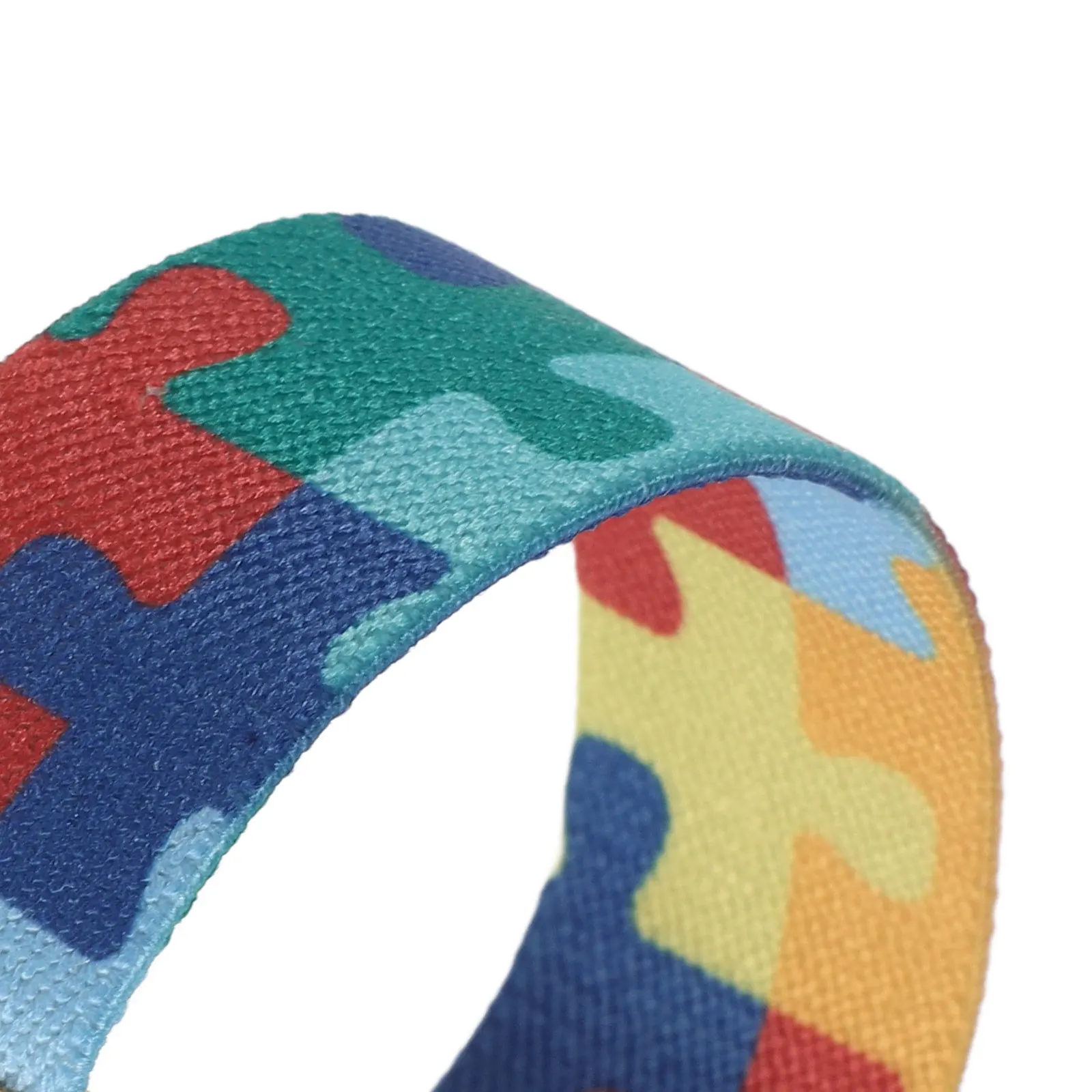 2Pcs Autism Sensory Wristbands Puzzle Piece Bracelets Soft Elastic Colorful Autism Awareness Band Support Accessories
