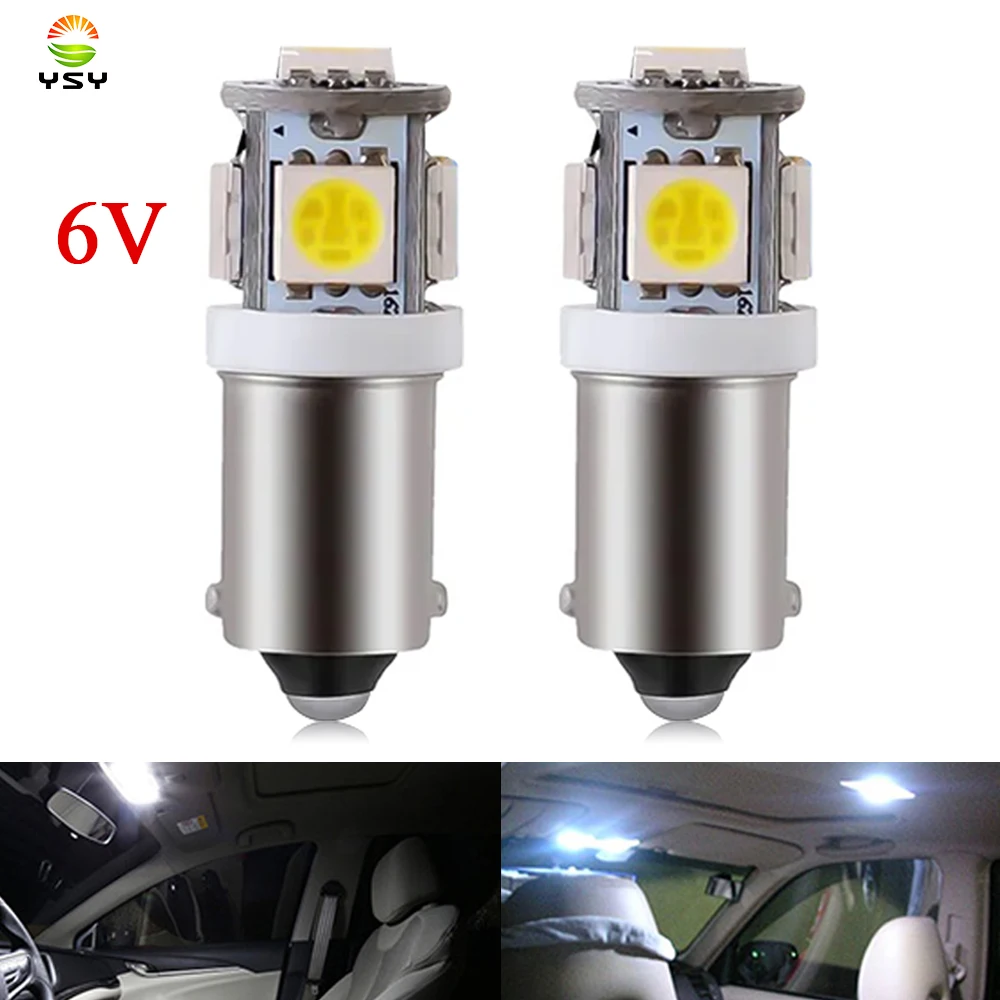 

YSY 50pcs 5SMD 5050 BA9S 6253 64111 T11 T4W H21W H6W Led Lamp Bulbs Car External Side Turn Signals Led Lights White 6V