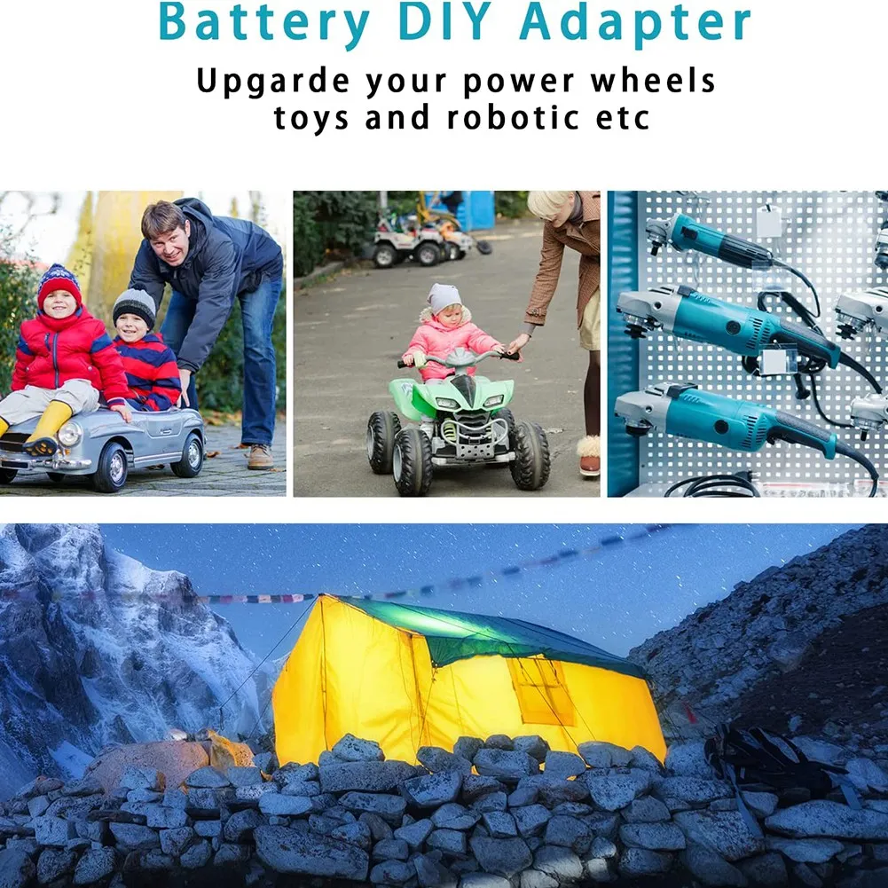 Power Wheels Battery Adapter Compatible for DIY Ride on Truck,Robotics,and Work Lights Replacement Battery for Makita