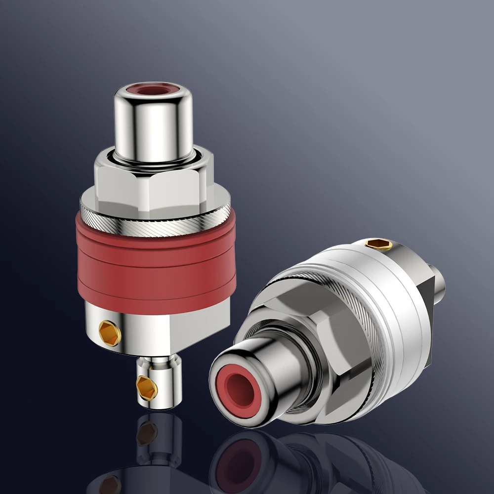 Viborg RC102R Audio Connector Pure Copper Rhodium Plated RCA Connector Screw Locking RCA Female Socket Hifi