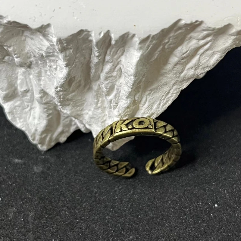 

Retro Black Gold Color Letter KO Rings for Men Women Opening Adjustable Boxing King Rings Party Jewelry Accessories Gifts