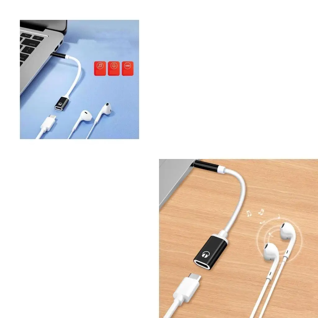 

3.5mm Male to Type C Female Auxs Adapter 3.5mm Jacks Sound Cable for Tablets Laptops