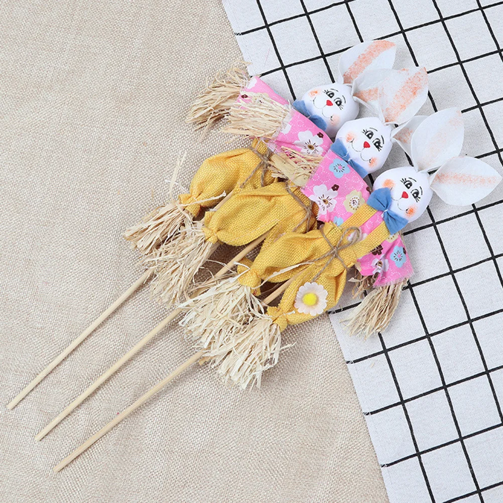 

6Pcs Harvest Scarecrow Stakes Cute Cartoon Rabbit Fall Autumn Halloween Thanksgiving Yard Porch Garden Outdoor Decoration