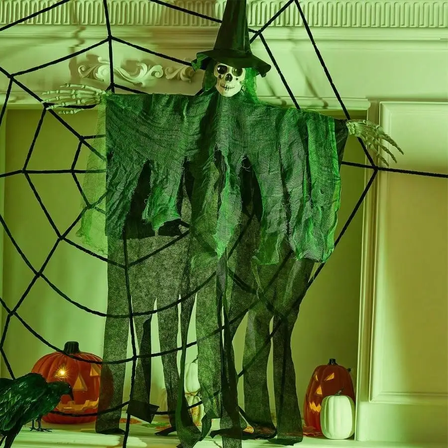 Halloween Ghost Hanging Decorations Hanging Skeleton Scary Creepy Decor For Halloween Party Supplies Haunted House Props