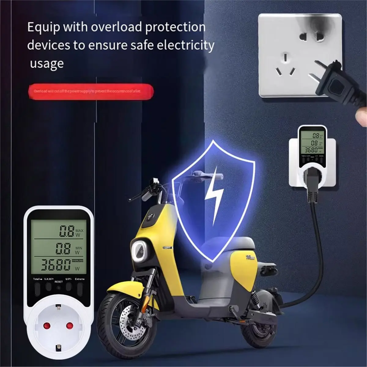 

Y69A Digital LCD Energy Meter Wattmeter for Voltage Current Monitoring and Power Consumption Analysis No Backlight EU Plug