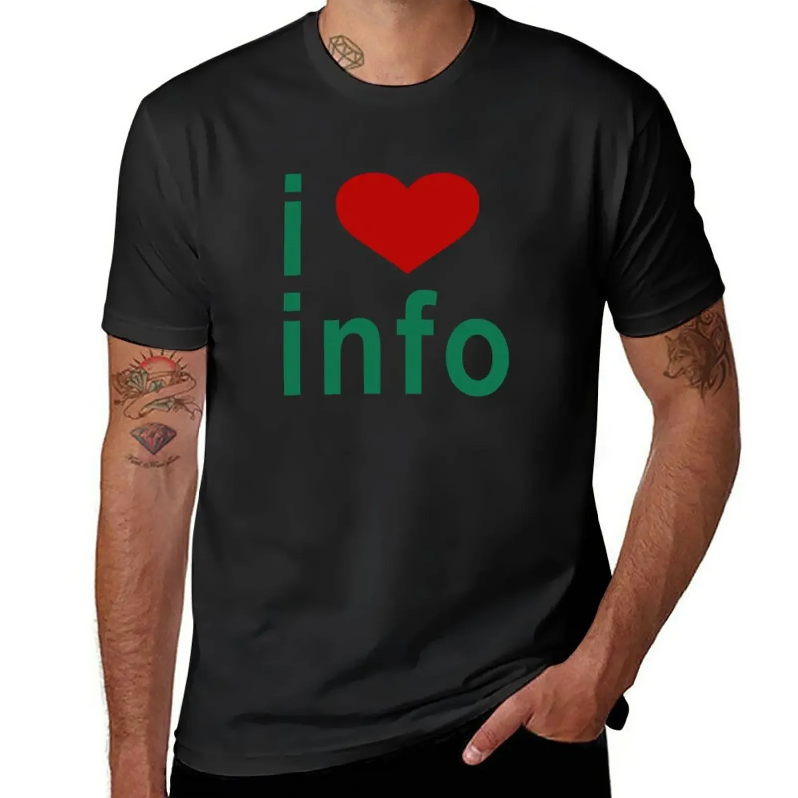 

New I love info T-Shirt plain t-shirt summer top oversized t shirts for men