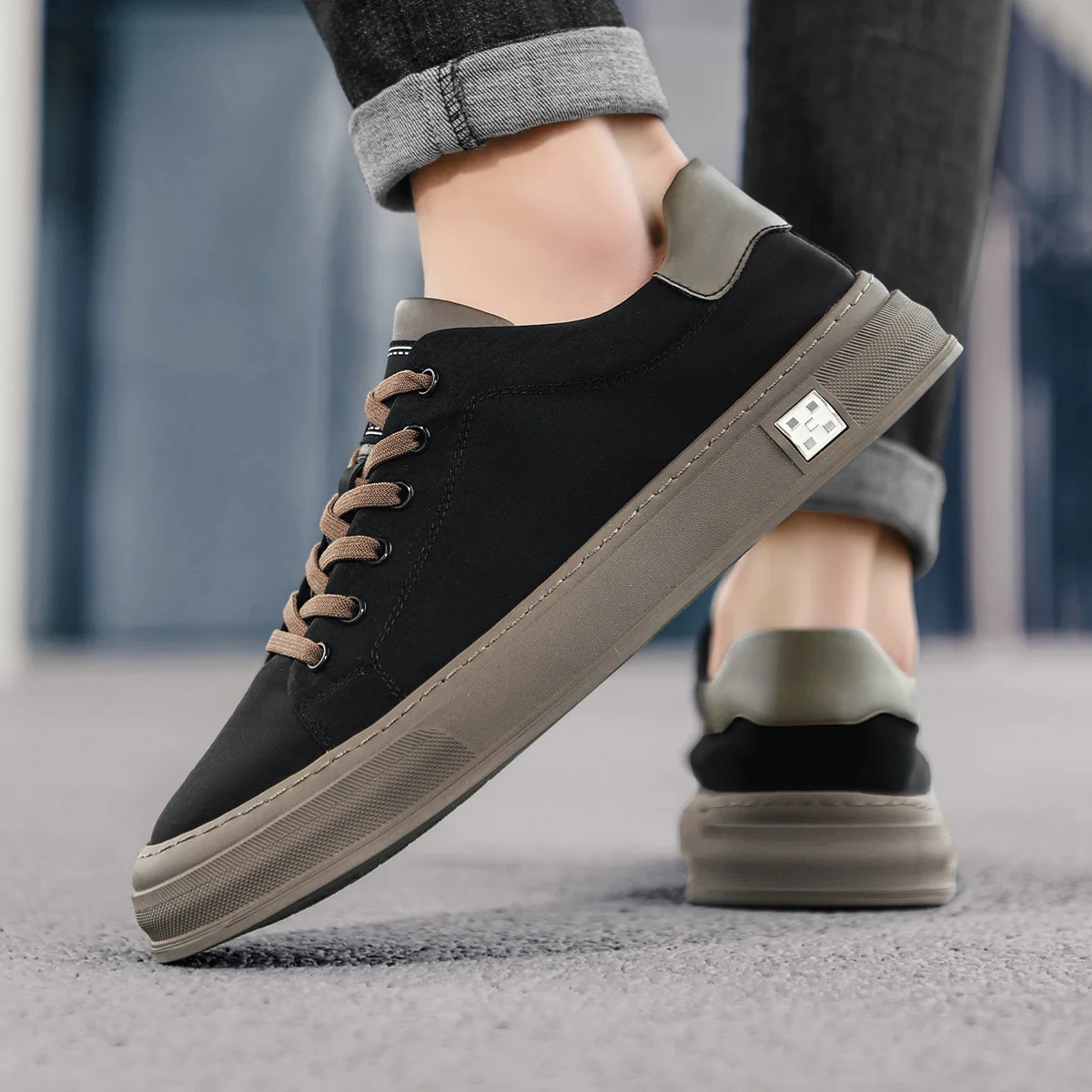 أحذية رجالية جديدة لعام 2024، أحذية قماشية متعددة الاستخدامات، قابلة للتنفس، نعال ناعمة، مريحة وTbottomyy، نعال سميكة، أحذية رياضية للرجال للعمل، أحذية رياضية كاجوال كلاسيكية #6