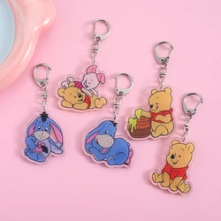 winnie pooh Anime Lilo and Stitch Pendant Keychains Holder Car Key Chain Key Ring Mobile Phone Bag Hanging Jewelry Gifts