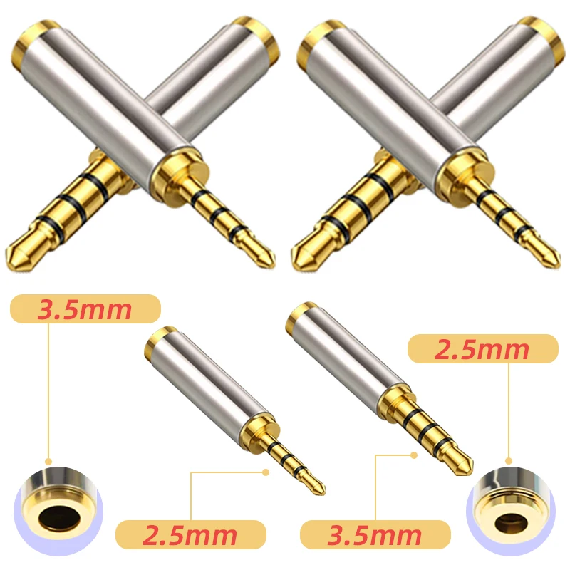 

Запчасти для самостоятельной сборки наушников 3,5 мм: переходник с 2,5 мм штекера на 3,5 мм гнездо / переходник с 3,5 мм штекера на 2,5 мм гнездо, аудио-разъем Aux