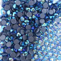 SWAGPICK Hotfix Glass Light Blue AB Crystal Flatback Rhinestone Strass Iron on DIY Sewing Fabric Decoration DMC Clothing Garment