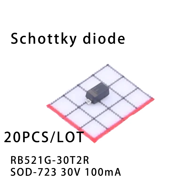 20PCS/LOT RB521G-30T2R SOD-723 30V 100mA Schottky diode New and Original