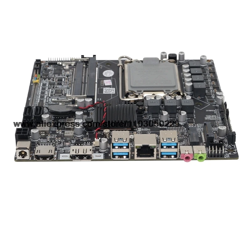 H610-D4 ultra-thin mini ITX motherboard industrial control all-in-one machine 17x17 with DC support for 12th generation H610itx