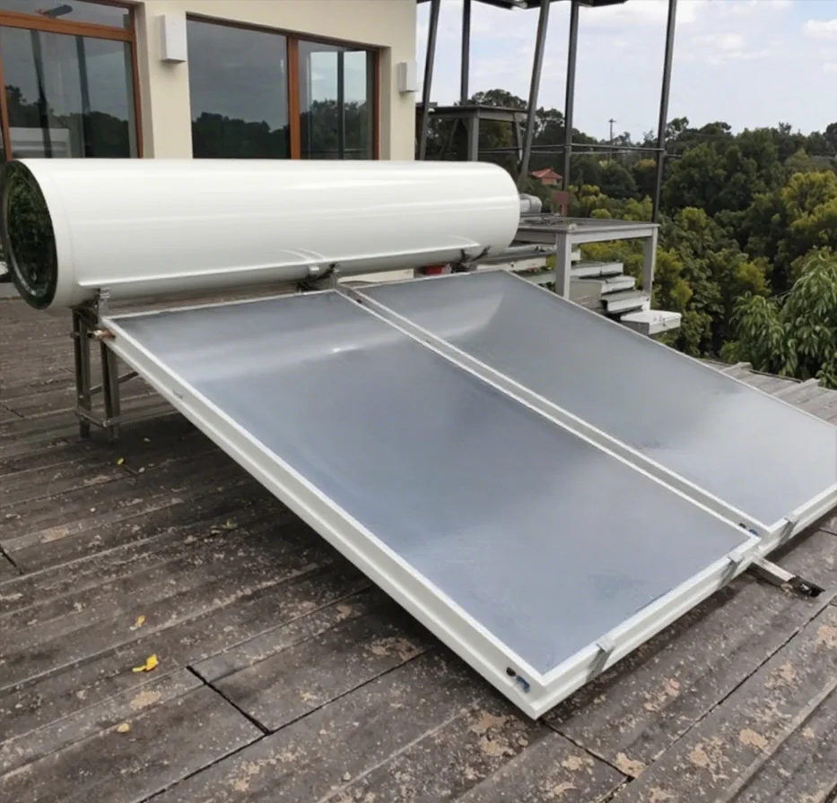 300L Outdoor Flat-Plate Solar Water Heater Pressurized Enamel-Lined Inner Tank Class Energy Efficiency Household Garage