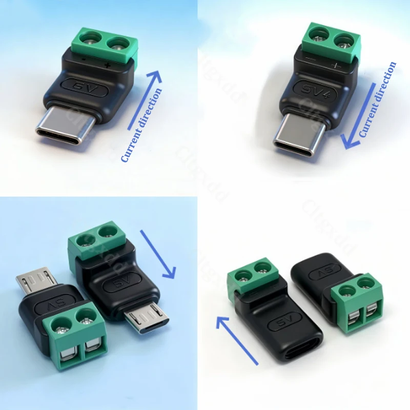 2 Stück Cltgxdd Typ-C Micro-USB auf 2-Pin lötfreier Anschlussblock-Adapter 3A 5V Stromanschluss für DIY-Stromversorgung – Detail 9