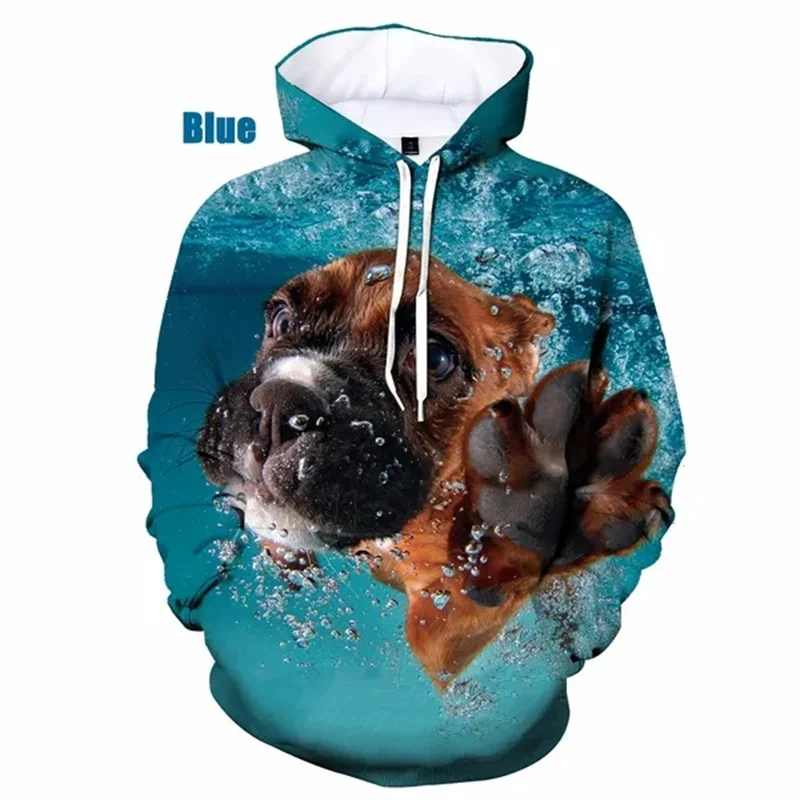 Boxer Dog Graphic Pullover Hoodies 3D Pet Dog Printing Jackets For Men Kid Funny Cute Hooded Sweatshirts Women Winter Tracksuits