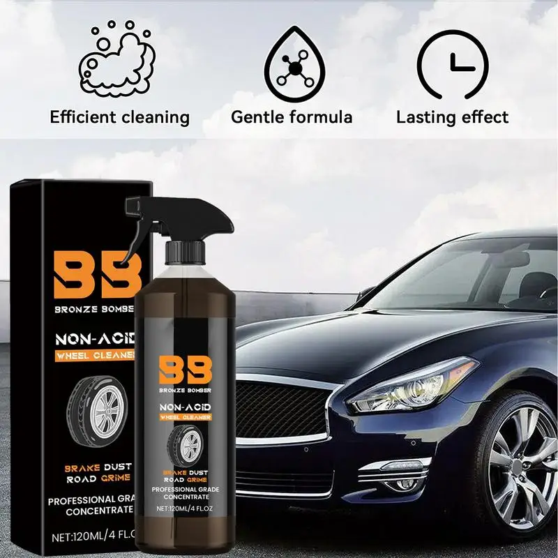 

120ML Car Detailing Rust Remove Alloy Wheel Cleaner Spray Household Rust Remover No Scrub Powerful Shine Wheel Cleaning Spray