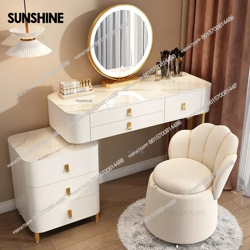 

Nordic Solid Wood Dressing Table Bedroom Furniture Home White Dresser Makeup Desk Vanity Table with Mirrors Bedroom bQ