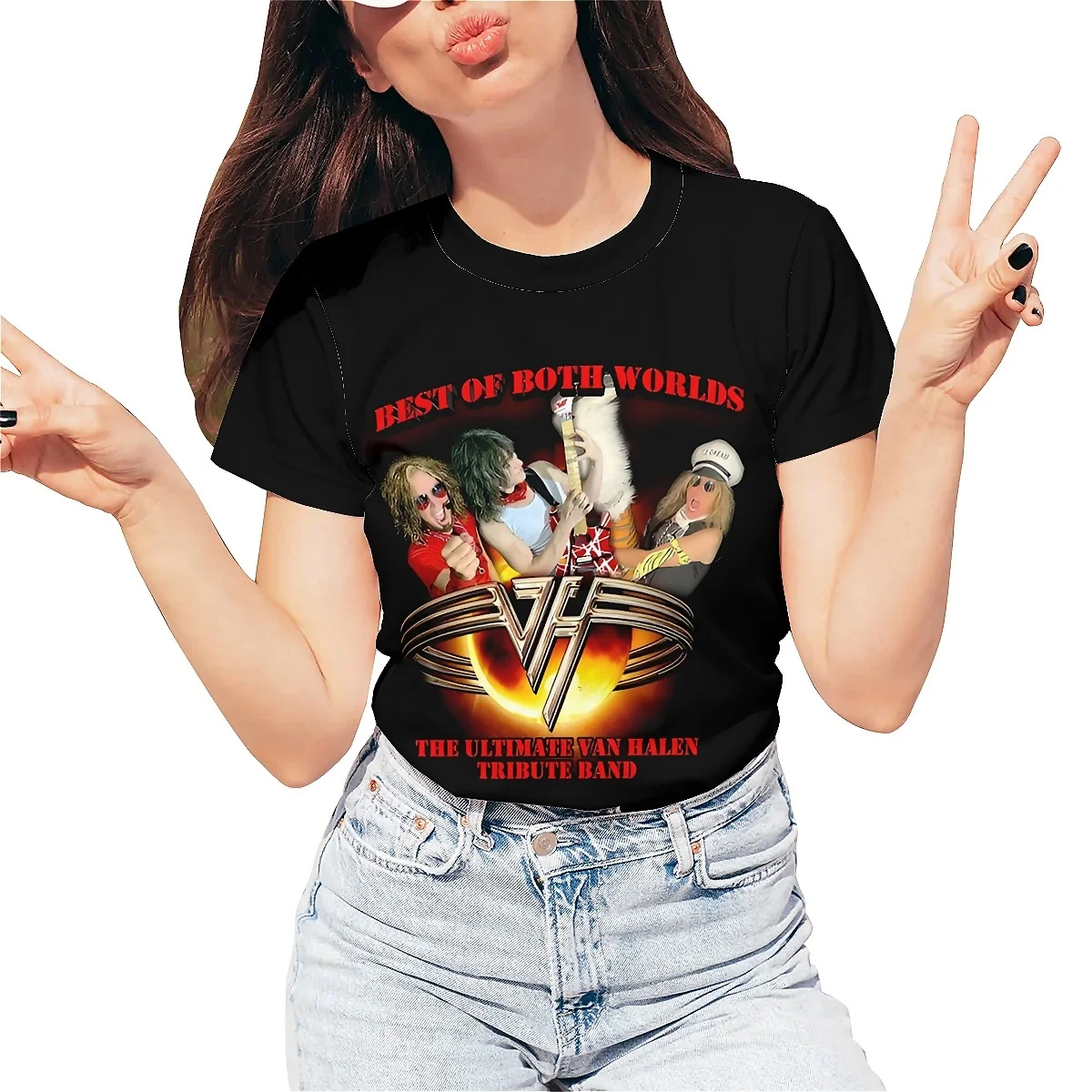 LIASOSO 2024 Van Halen Band 3D Printed T-Shirt Harajuku Tops Classic Rock Summer Tshirt Short Sleeve Casual Wear for Men & Women