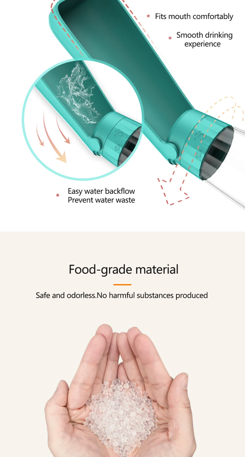 Portable Foldable Dog Water Bottle Leak Proof Large Capacity Pet Water Dispenser for Dogs Cats Outdoor Walking Travel Supplies