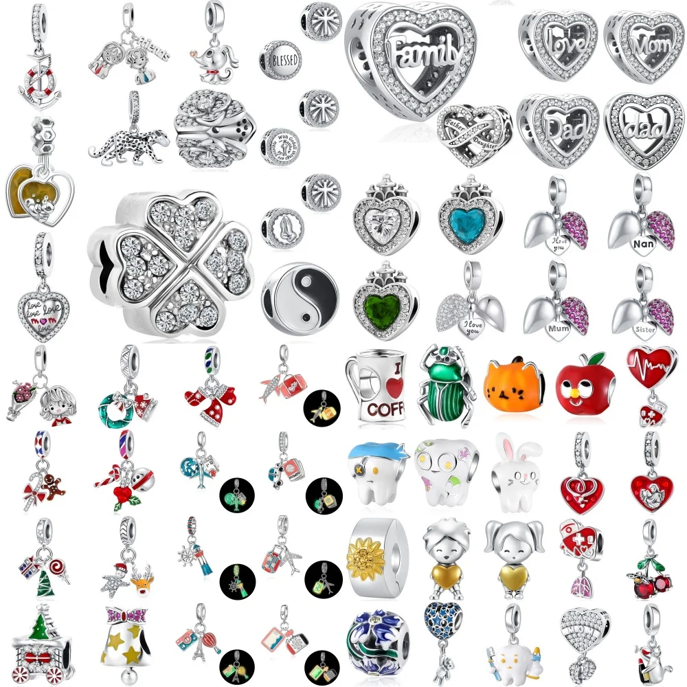 

Hot Selling 925 Silver Teeth, Cup Bead Heart-Shaped Pendant Suitable for Original Bracelets, DIY Accessories,Exquisite Jewelry ﻿
