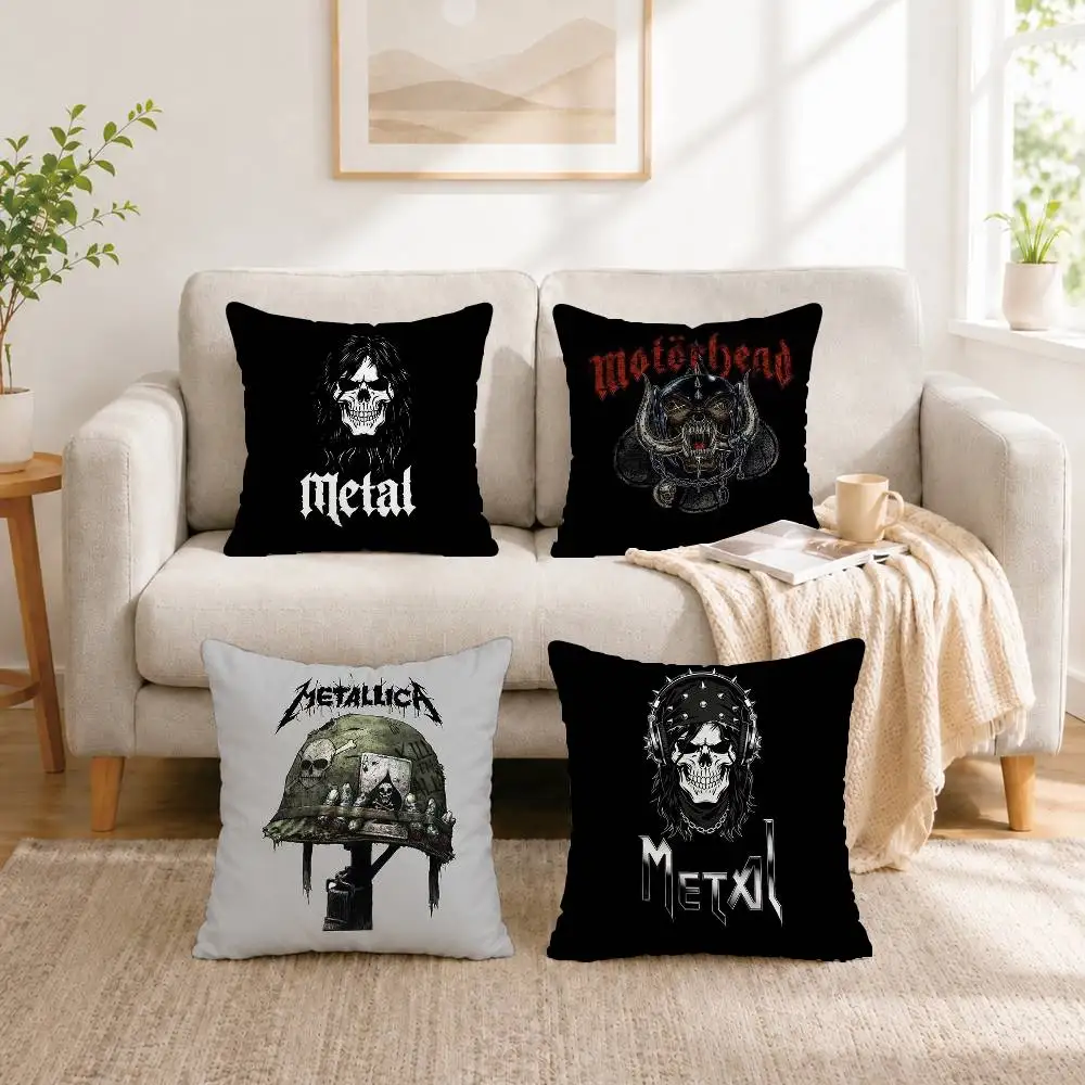 C-Cool M-METAL HEAD A-Art Pillow Case Square Double-Sided Sofa Cushion Cover Bedroom Bedside Pillow Gift