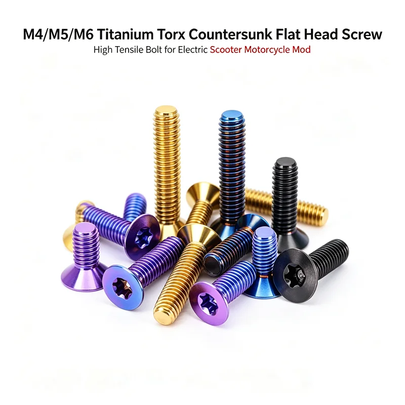 M4/M5/M6 Titanium Torx Countersunk Flat Head Screw High Tensile Bolt For Electric Scooter Motorcycle Mod
