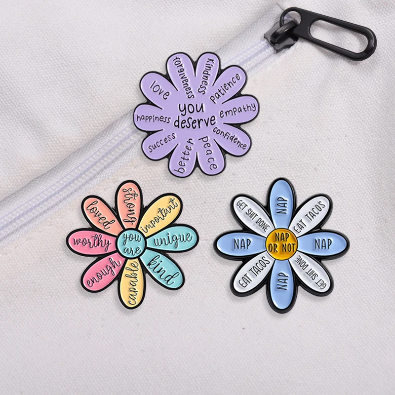 Эмалированные значки с мотивирующими цитатами, броши для сумок