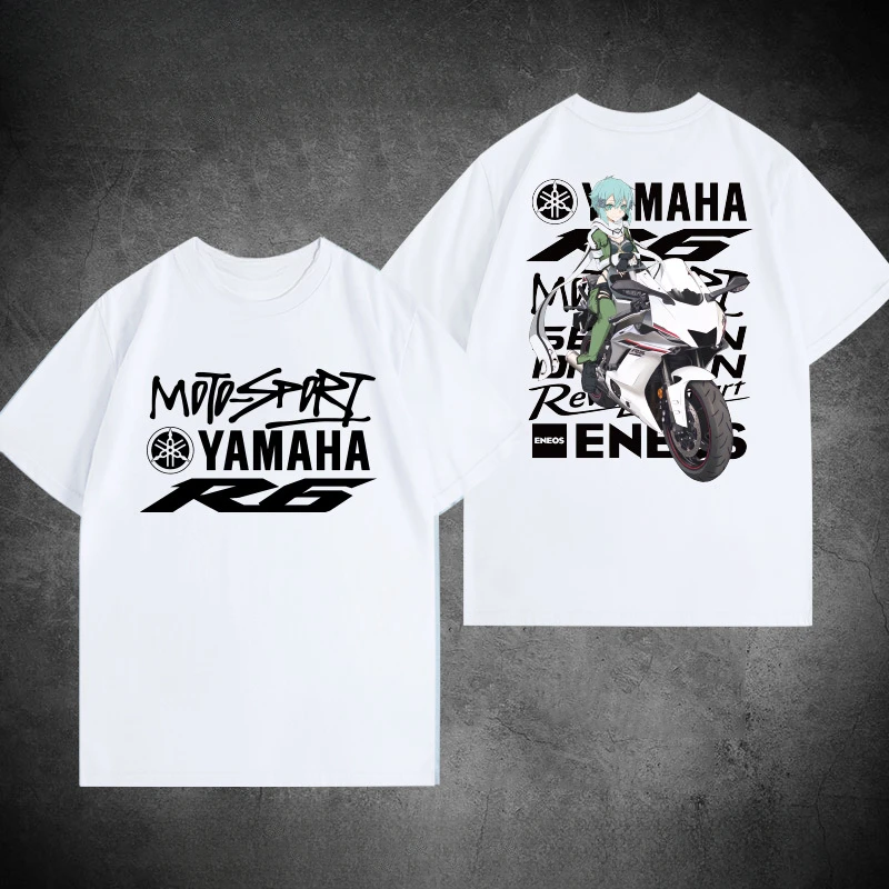 Camiseta de algodón de manga corta holgada para hombre, estilo veraniego, de la marca de moda conjunta Two Elements, con diseño de la motocicleta Yamaha R6 2026
