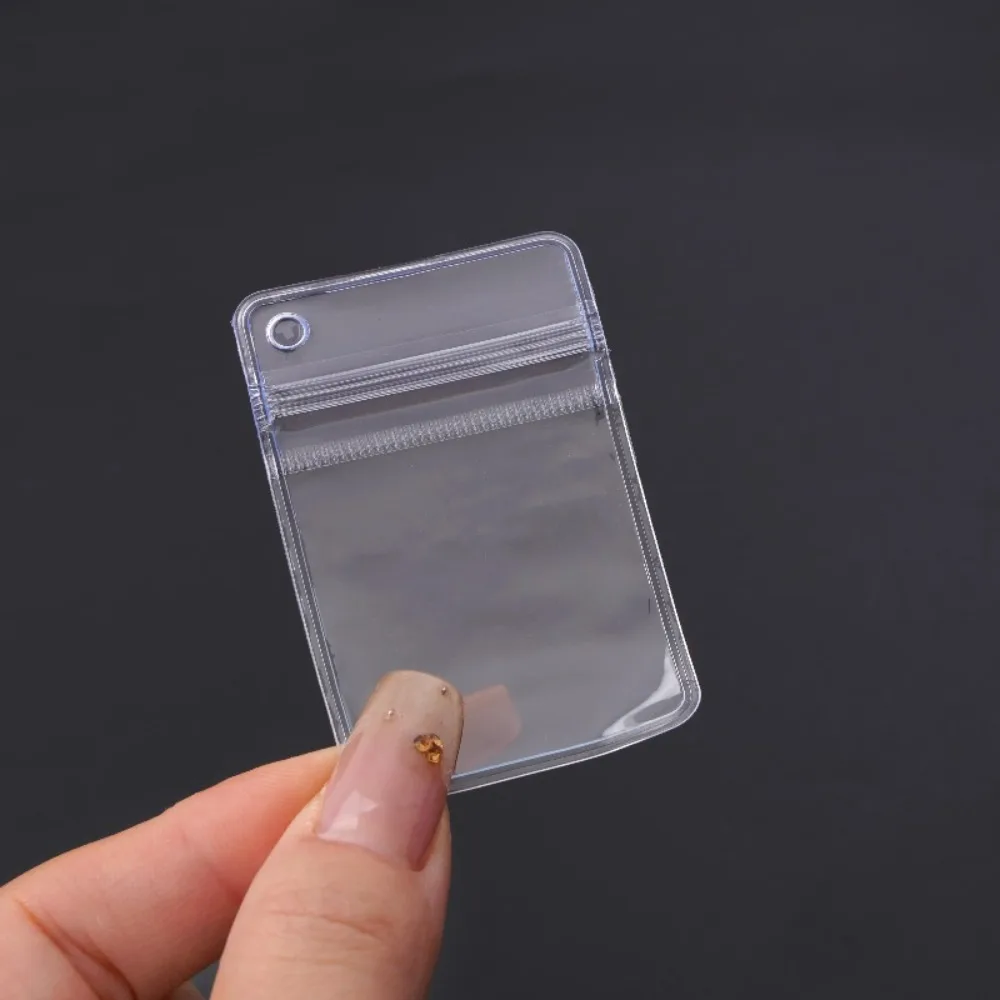 100pcs Durable Side Punched Jewelry Storage Bags Transparent Anti-Oxidation Self Sealing Bags PVC Dustproof Gift Packaging